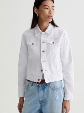 AG Jeans Robyn Classic White Slim Cut Denim Jacket Size Large NWT